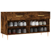 Vidaxl schoenenbank 102x35x55 cm bewerkt hout gerookt eikenkleurig - afbeelding 3