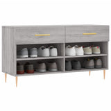 Vidaxl schoenenbank 102x35x55 cm bewerkt hout grijs sonoma eikenkleur - afbeelding 3