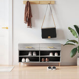 Vidaxl schoenenbank 102x35x55 cm bewerkt hout grijs sonoma eikenkleur - afbeelding 1