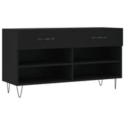 Vidaxl schoenenbank 102x35x55 cm bewerkt hout zwart - afbeelding 2