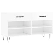 Vidaxl schoenenbank 102x35x55 cm bewerkt hout hoogglans wit - afbeelding 2