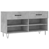 Vidaxl schoenenbank 102x35x55 cm bewerkt hout betongrijs - afbeelding 2