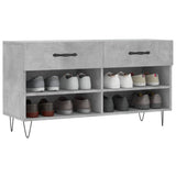 Vidaxl schoenenbank 102x35x55 cm bewerkt hout betongrijs - afbeelding 3