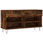 Vidaxl schoenenbank 102x35x55 cm bewerkt hout gerookt eikenkleurig - afbeelding 2