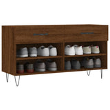 Vidaxl schoenenbank 102x35x55 cm bewerkt hout sonoma eikenkleurig - afbeelding 3