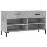 Vidaxl schoenenbank 102x35x55 cm bewerkt hout betongrijs - afbeelding 2