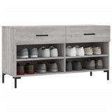 Vidaxl schoenenbank 102x35x55 cm bewerkt hout grijs sonoma eikenkleur - afbeelding 3