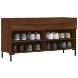 Vidaxl schoenenbank 102x35x55 cm bewerkt hout sonoma eikenkleurig - afbeelding 3