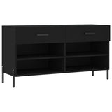 VidaXL Schoenenbank 102x35x55 cm bewerkt hout zwart - afbeelding 2