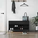 VidaXL Schoenenbank 102x35x55 cm bewerkt hout zwart - afbeelding 1
