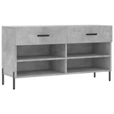 Vidaxl schoenenbank 102x35x55 cm bewerkt hout betongrijs - afbeelding 2
