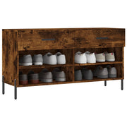 Vidaxl schoenenbank 102x35x55 cm bewerkt hout gerookt eikenkleurig - afbeelding 3