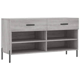 Vidaxl schoenenbank 102x35x55 cm bewerkt hout grijs sonoma eikenkleur - afbeelding 2