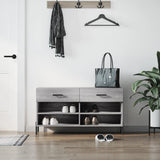 Vidaxl schoenenbank 102x35x55 cm bewerkt hout grijs sonoma eikenkleur - afbeelding 1