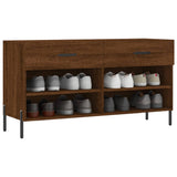 Vidaxl schoenenbank 102x35x55 cm bewerkt hout sonoma eikenkleurig - afbeelding 3
