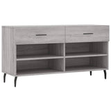 Vidaxl schoenenbank 102x35x55 cm bewerkt hout grijs sonoma eikenkleur - afbeelding 2