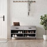 Vidaxl schoenenbank 102x35x55 cm bewerkt hout grijs sonoma eikenkleur - afbeelding 1