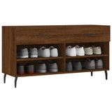 Vidaxl schoenenbank 102x35x55 cm bewerkt hout sonoma eikenkleurig - afbeelding 3