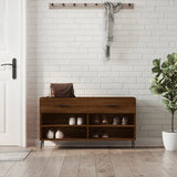 Vidaxl schoenenbank 102x35x55 cm bewerkt hout sonoma eikenkleurig - afbeelding 1