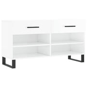 Vidaxl schoenenbank 102x35x55 cm bewerkt hout hoogglans wit - afbeelding 2