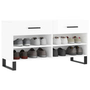 Vidaxl schoenenbank 102x35x55 cm bewerkt hout hoogglans wit - afbeelding 3
