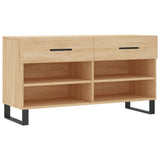 Vidaxl schoenenbank 102x35x55 cm bewerkt hout sonoma eikenkleurig - afbeelding 2