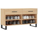 Vidaxl schoenenbank 102x35x55 cm bewerkt hout sonoma eikenkleurig - afbeelding 3