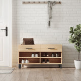 Vidaxl schoenenbank 102x35x55 cm bewerkt hout sonoma eikenkleurig - afbeelding 1