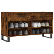 Vidaxl schoenenbank 102x35x55 cm bewerkt hout gerookt eikenkleurig - afbeelding 3