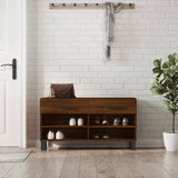 Vidaxl schoenenbank 102x35x55 cm bewerkt hout sonoma eikenkleurig - afbeelding 1