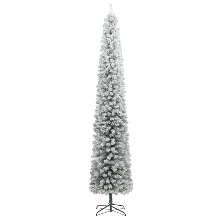 Vidaxl kunstkerstboom smal met standaard en sneeuw 270 pvc