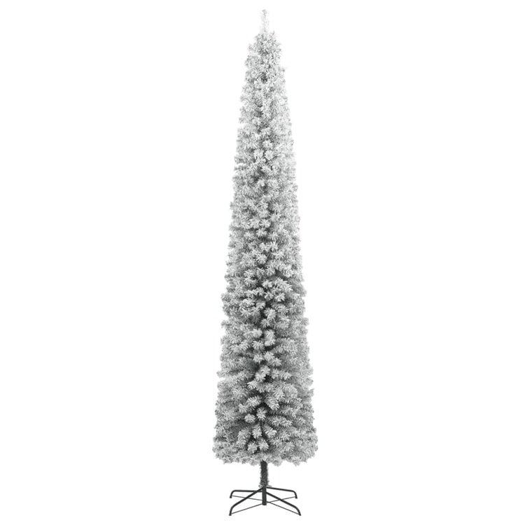 Vidaxl kunstkerstboom smal met standaard en sneeuw 300 cm pvc