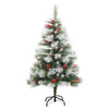 VidaXL Kunstkerstboom met scharnieren dennenappels en bessen 120 cm