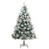 VidaXL Kunstkerstboom met scharnieren dennenappels en bessen 240 cm