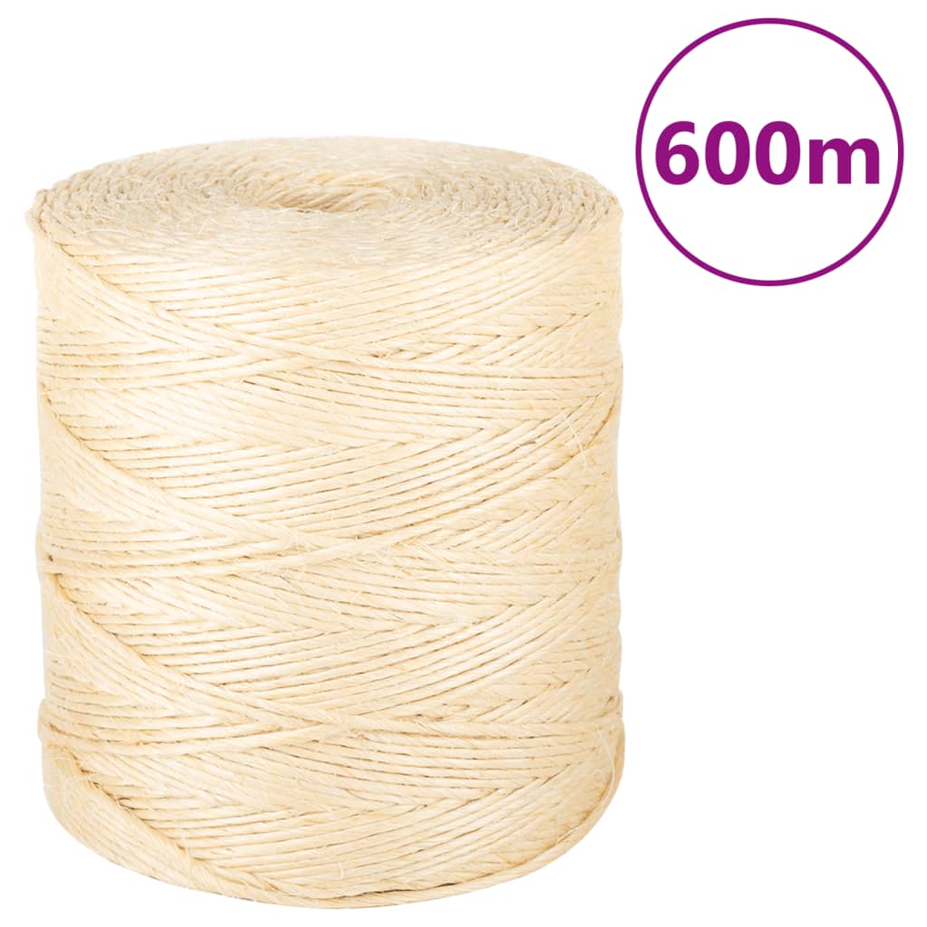 VidaXL Touw 2 mm 600 m 100% sisal