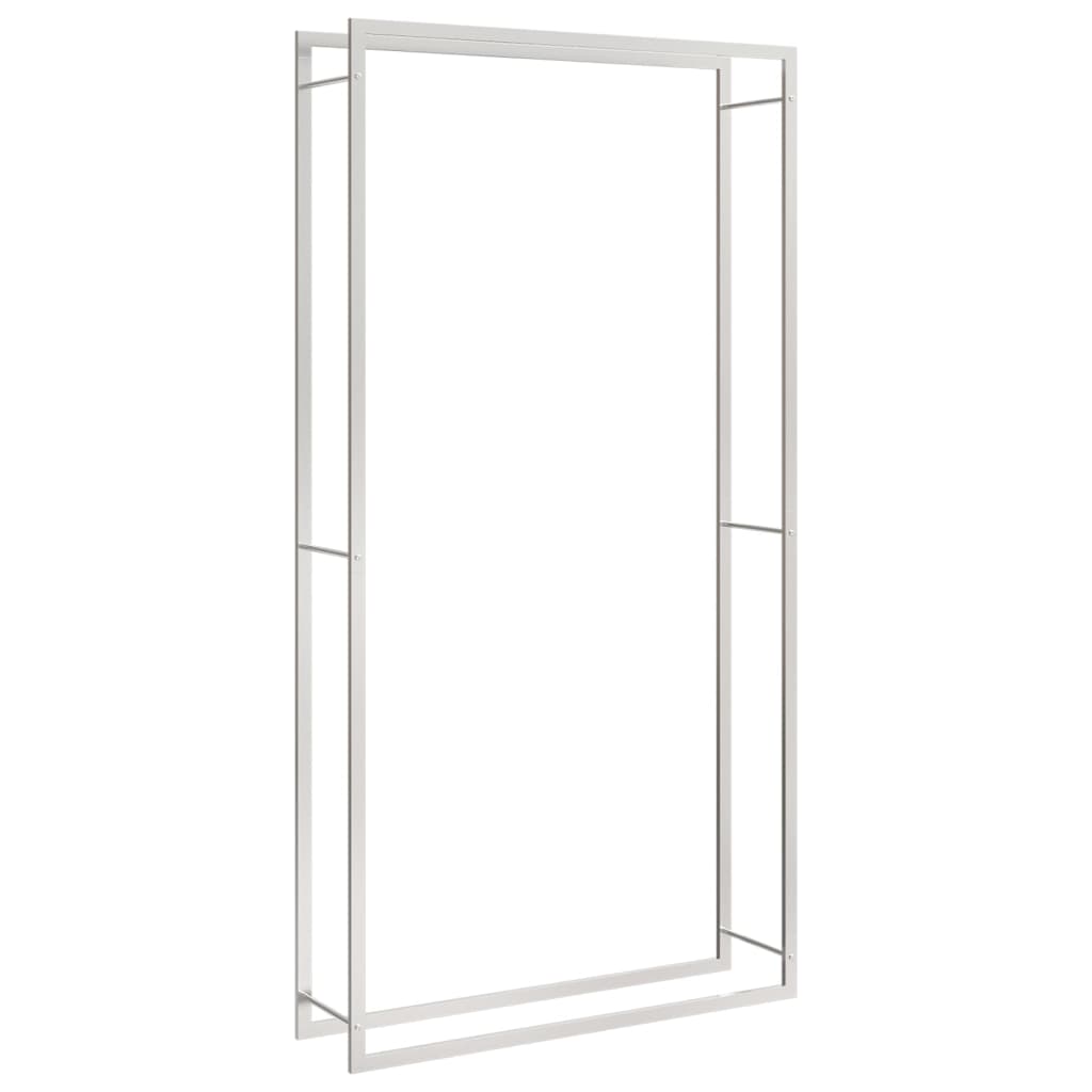 VidaXL Haardhoutrek 110x28x214 cm roestvrij staal