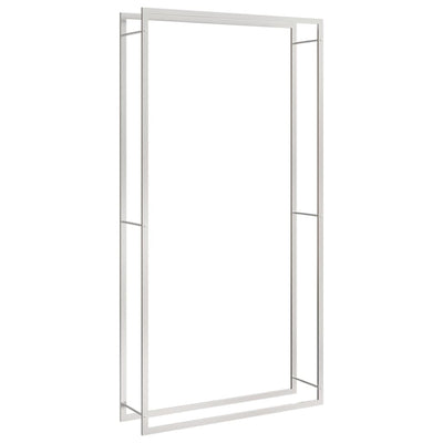VidaXL Haardhoutrek 110x28x214 cm roestvrij staal