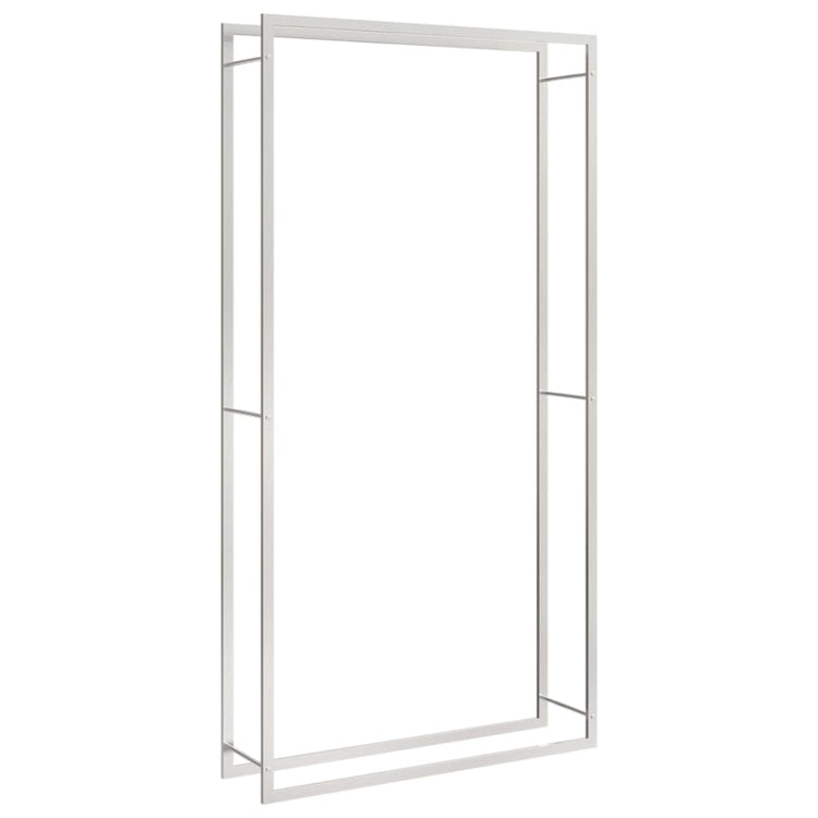 VidaXL Haardhoutrek 110x28x214 cm roestvrij staal