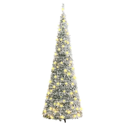 Vidaxl kunstkerstboom pop-up met sneeuw 150 led's 180 cm