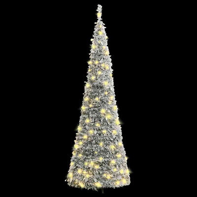 Vidaxl kunstkerstboom pop-up met sneeuw 200 led's 210 cm