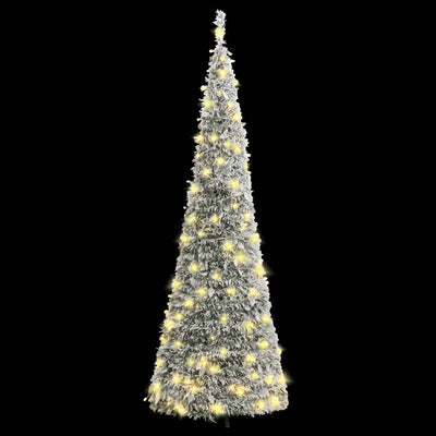 Vidaxl kunstkerstboom pop-up met sneeuw 200 led's 210 cm