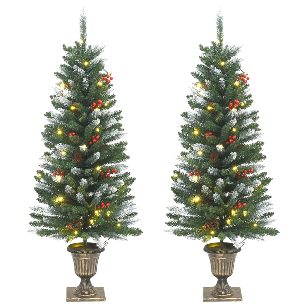 VidaXL Kunstkerstbomen 2 st 100 LED's 120 cm groen