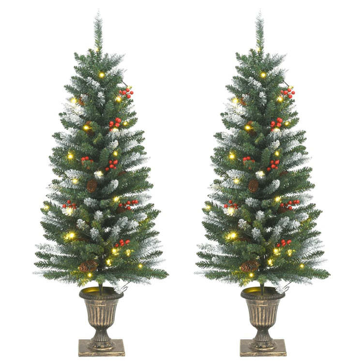 VidaXL Kunstkerstbomen 2 st 100 LED's 120 cm groen