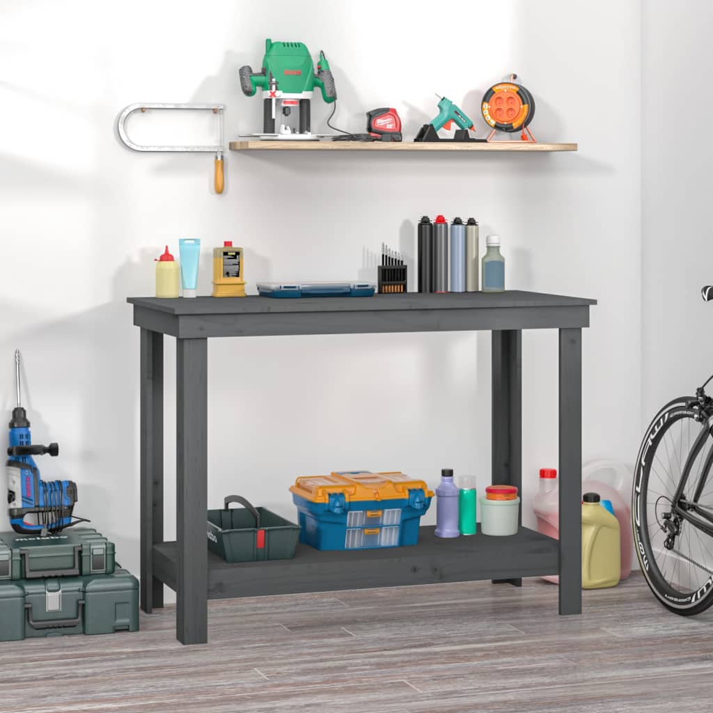 Vidaxl werkbank 110x50x80 cm massief grenenhout grijs