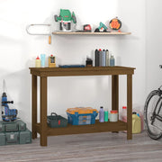 Vidaxl werkbank 110x50x80 cm massief grenenhout honingbruin - afbeelding 1