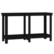 Vidaxl werkbank 140x50x80 cm massief grenenhout zwart - afbeelding 2