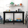 Vidaxl werkbank 140x50x80 cm massief grenenhout zwart
