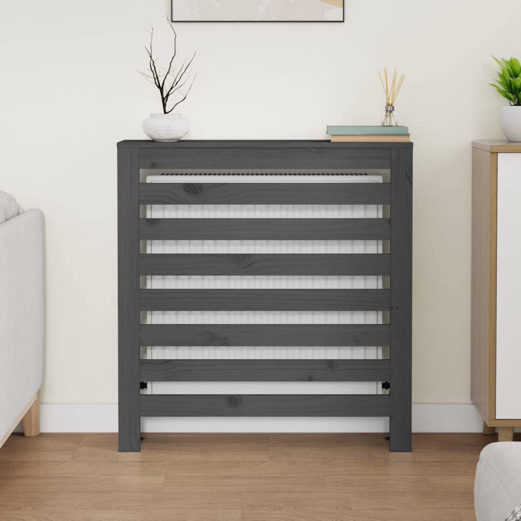 VidaXL Radiatorombouw 79,5x19x84 cm massief grenenhout grijs