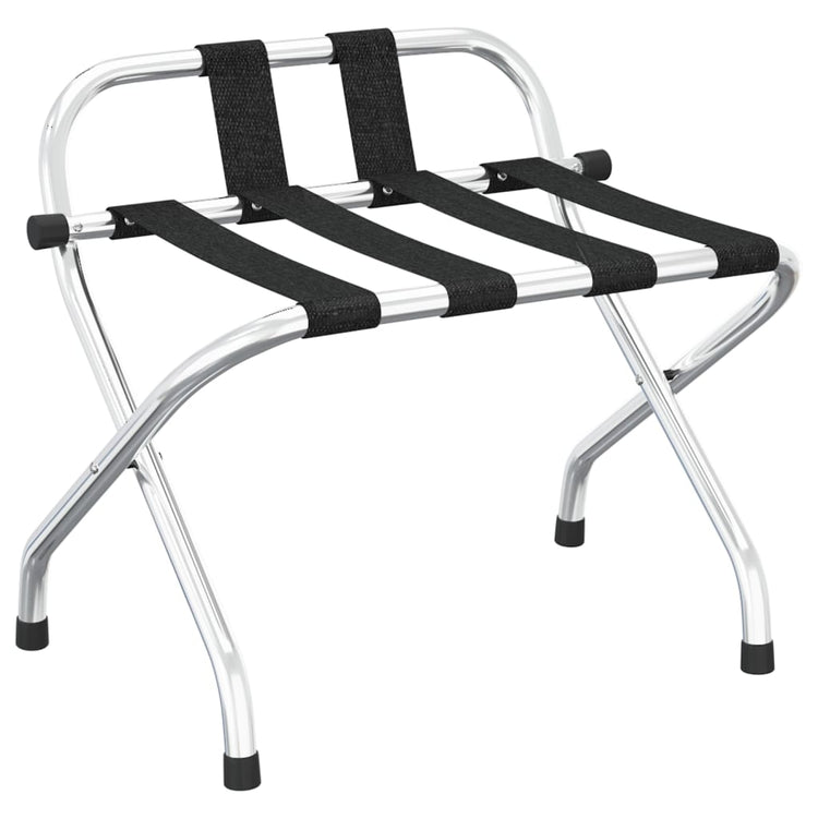 Vidaxl bagagerek met rugleuning zilver 56x39x52cm