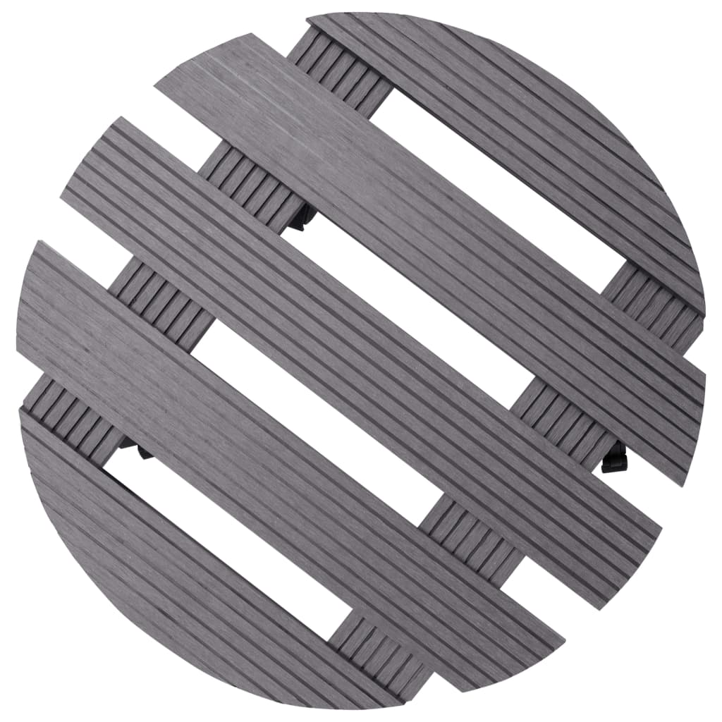VidaXL Plantentrolleys 4 st Ø30x7,5 cm HKC grijs